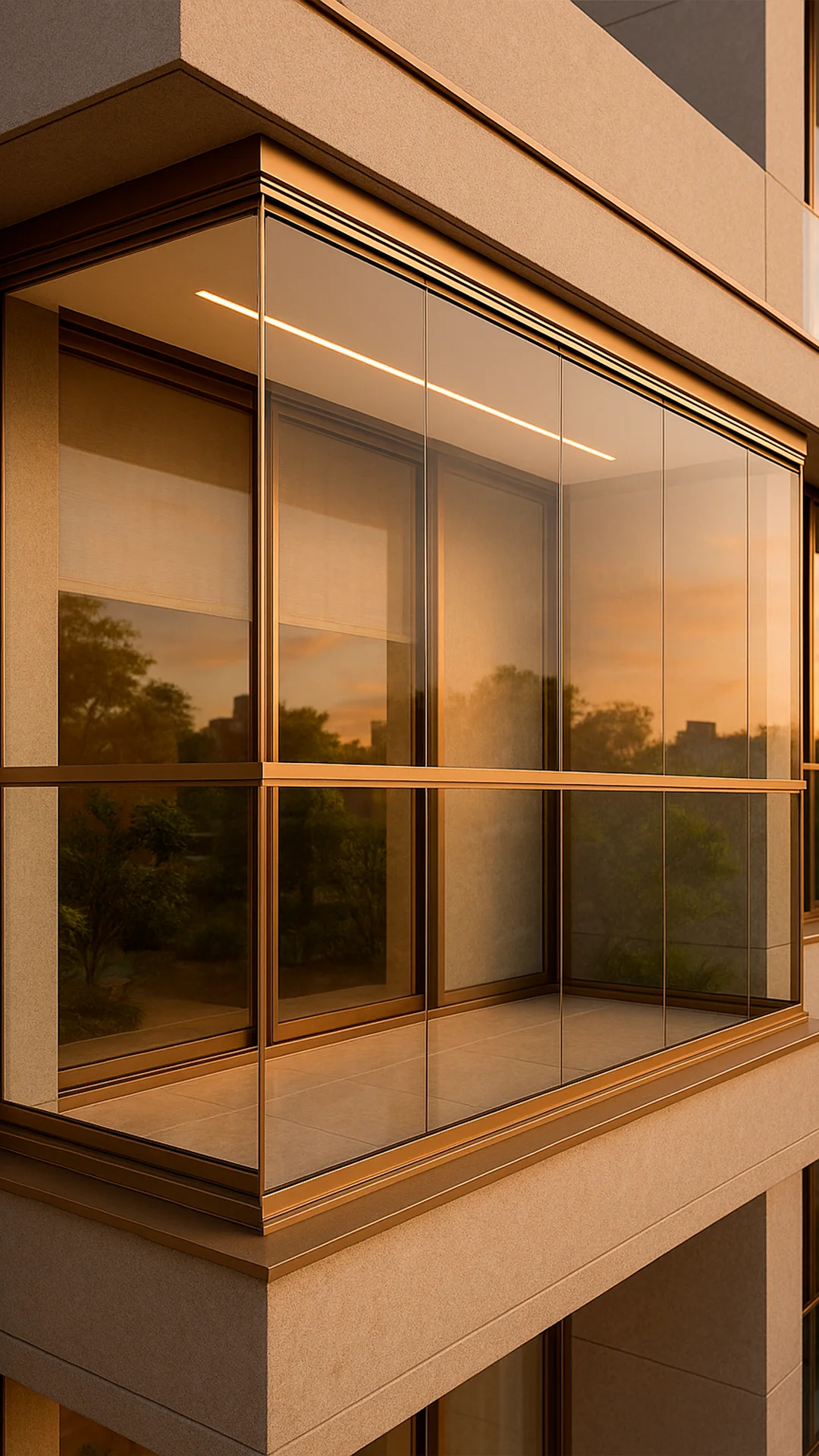 Demonstração de espelhos instalados